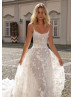 Ivory 3D Flowers Romantic Wedding Dress